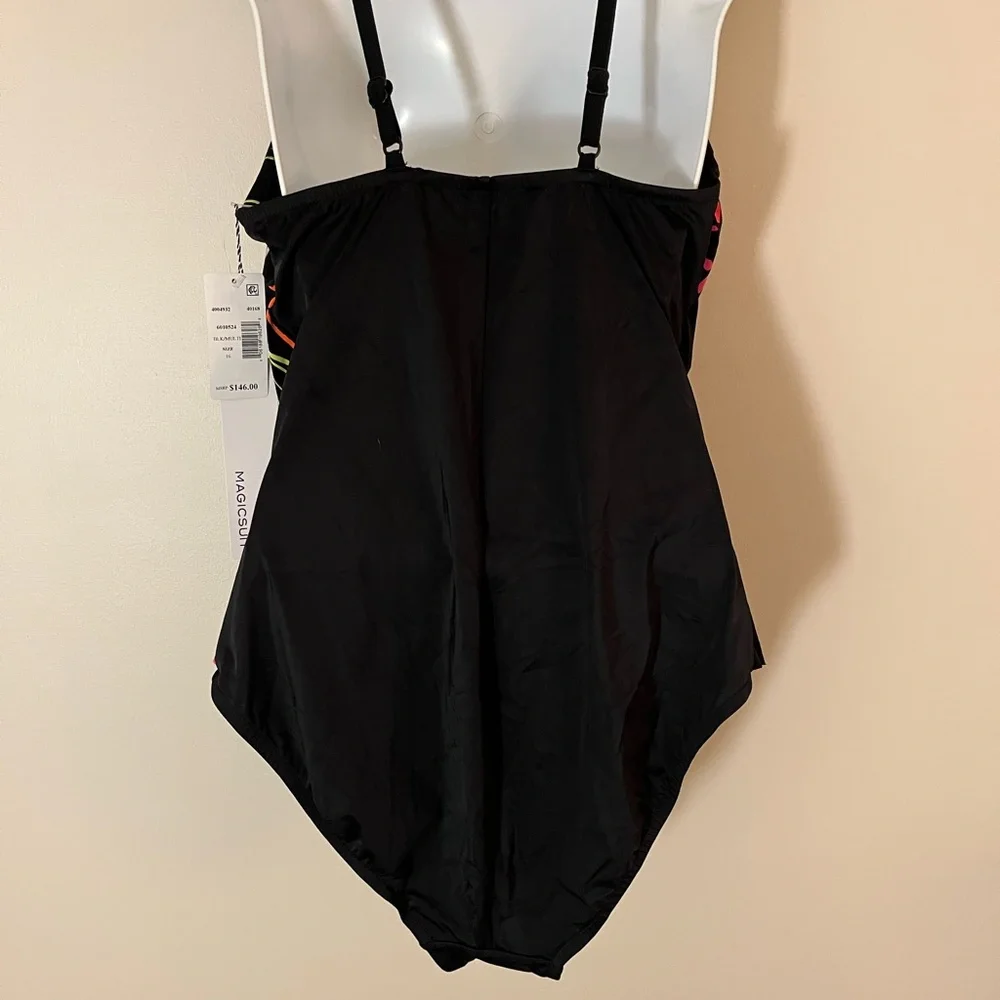 MAGICSUIT TROPICAL PRINT ONE-PIECE SWIMSUIT: BLACK: NWT: SIZE 16 - Picture 10 of 10